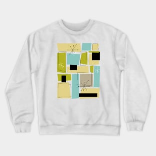 Blue Yellow Green Rectangles Mid Century Crewneck Sweatshirt